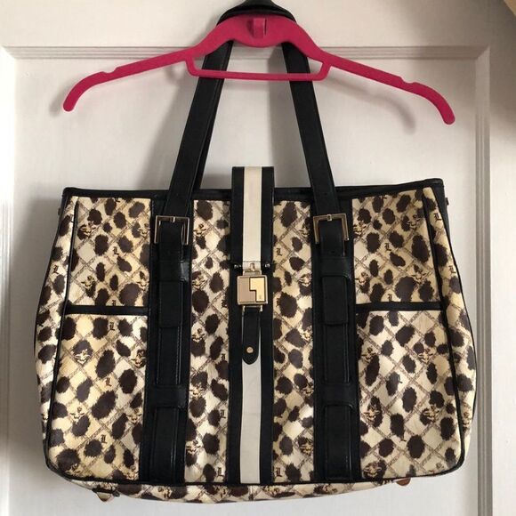 Vintage L.A.M.B. Grantham leopard tote bag y2k
